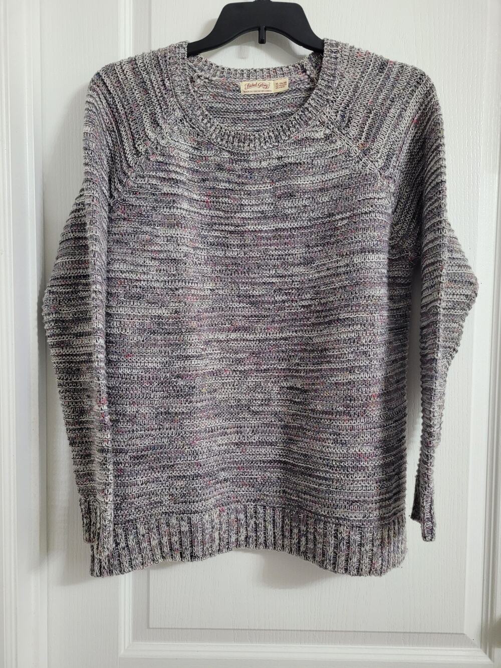 Faded Glory Multicolored Gray Knit Sweater Size XL (16-18)